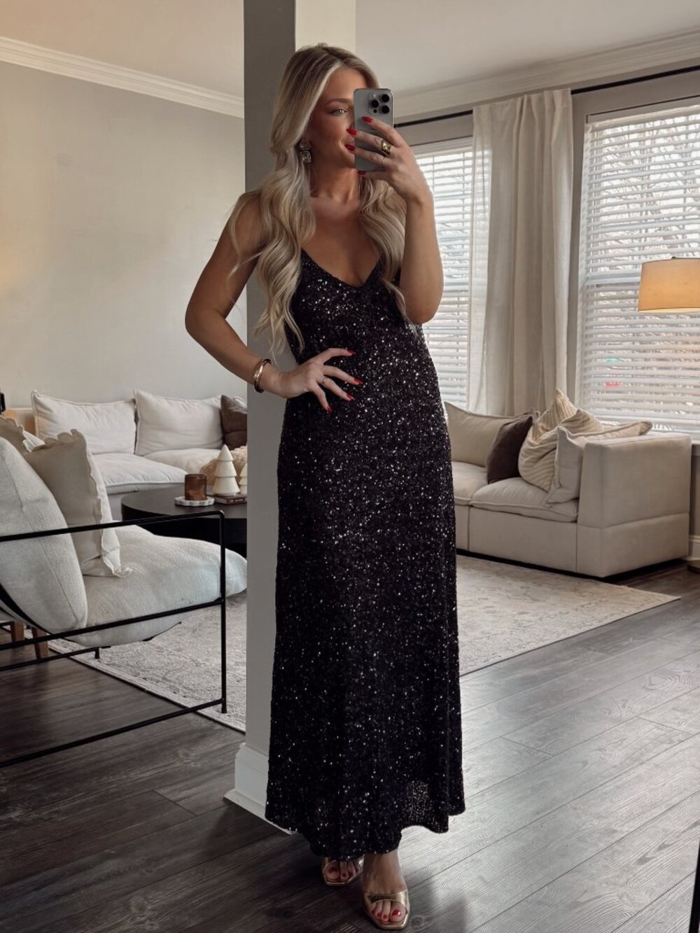 Zara Brown ZW Collection Long Sequin Dress